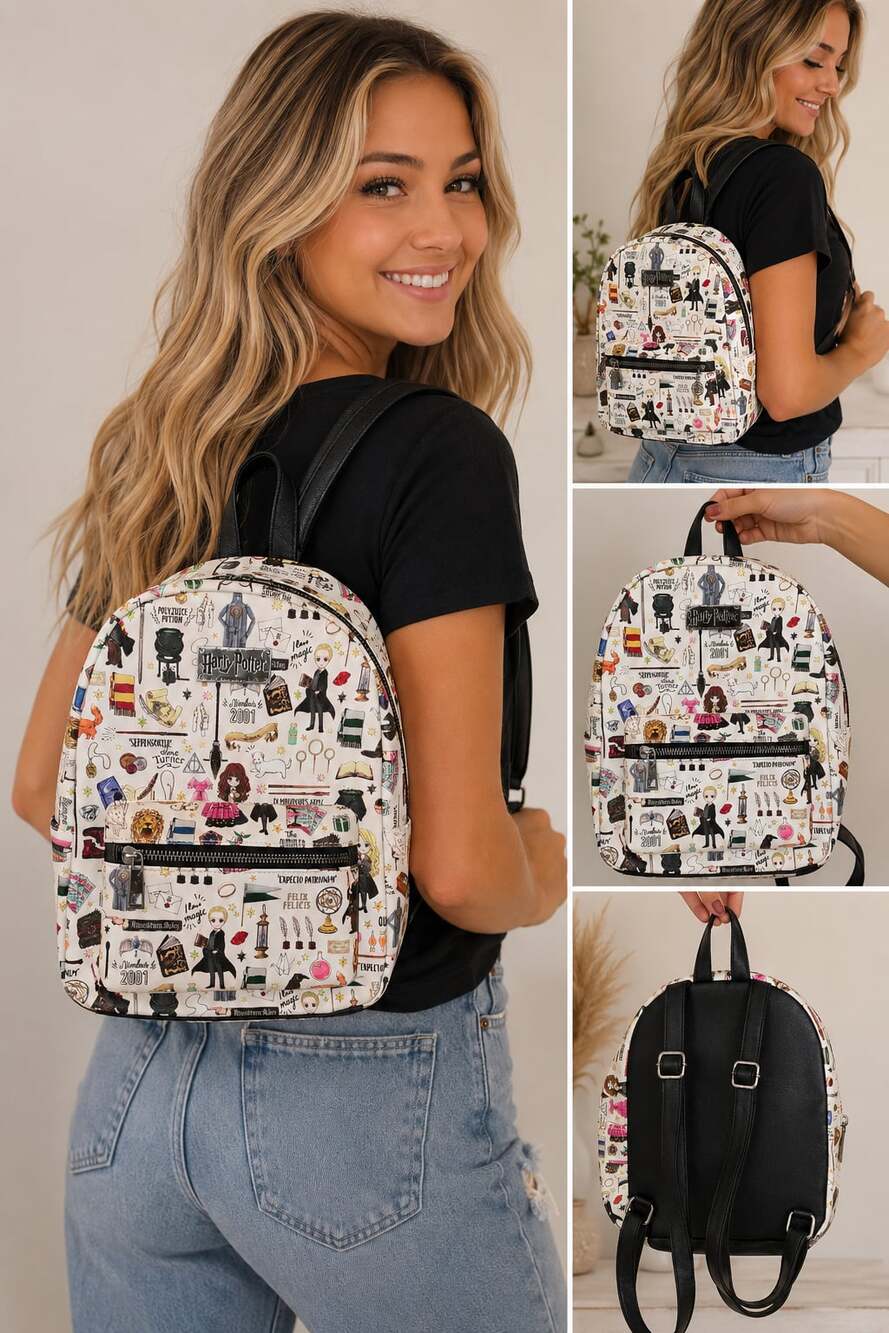 Danielle Nicole Harry Potter Allover Icon Print Mini Backpack